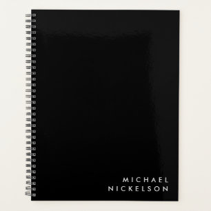 Agenda Masculina Clássica Simples Nome em preto