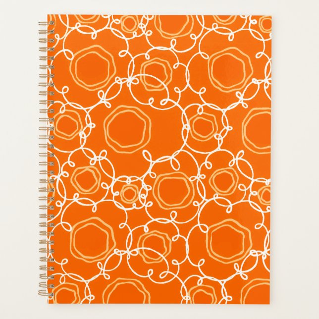 Agenda Matriz Floral Abstrata (Laranja) Arte Refinada (Frente)