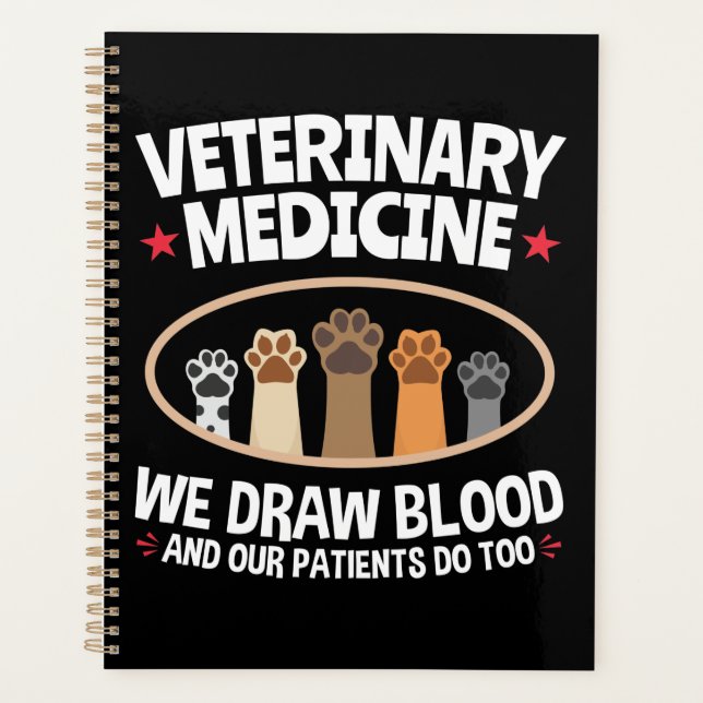 Agenda Medicina Veterinária Nós Desenhar Sangue Engraçado (Frente)