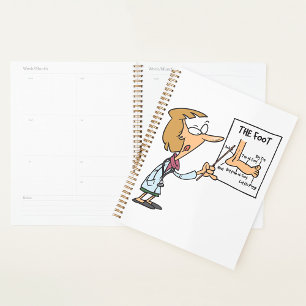 Agenda Médico Engraçado Ensinando Anatomia do Pé
