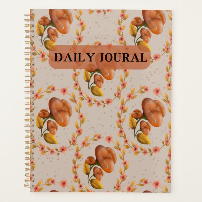 Agenda Mediterranean floral wreath pattern warm orange fl (Frente)