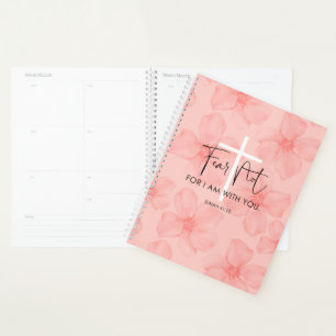 Agenda Medo Floral Rosa Não Isaiah 41:10 Bíblia Verso