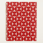 Agenda Meio século Modern Abstrato - Padrão Vermelho<br><div class="desc">Padrão moderno do meio século retrorreflector - formas geométricas abstrato - padrão minimalista em vermelho.</div>