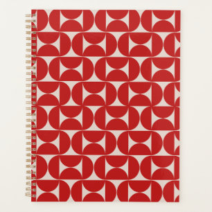 Agenda Meio século Modern Abstrato - Padrão Vermelho
