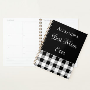 Agenda Melhor Mãe Alguma Xadrez de Buffalo Negra Nota de