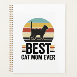 Agenda Melhor Mãe de Gato de Todos os Tempos Design Retro
