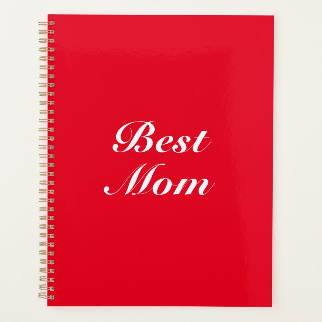 Agenda Melhor mãe, escrita clássica elegante, na moda bon (Frente)