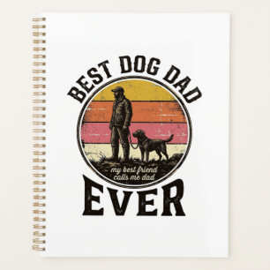 Agenda Melhor Pai de Cachorro Design Vetorial Vintage Pôr