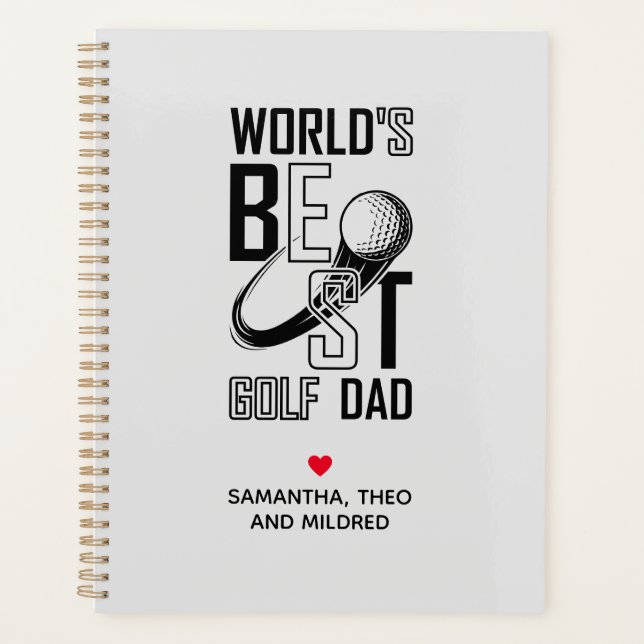 Agenda Melhor Pai de Golfe do Mundo - Presente Engraçado  (Frente)
