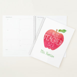 Agenda Melhor Professora Da Apple De Aquarela Personaliza