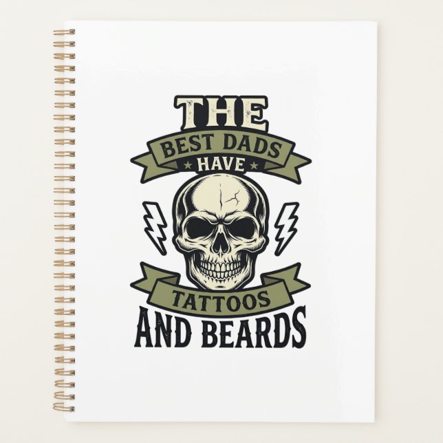 Agenda Melhores Pais Têm Tatuagens e Barbas Camisa Caveir (Frente)