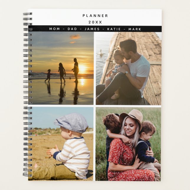 Agenda Memórias personalizadas de amor da família de foto (Frente)