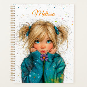 Agenda Menina Aquarela Qualquer Nome
