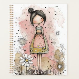 Agenda Menina Caprichosa Aquarela com Acentos Florais (4)