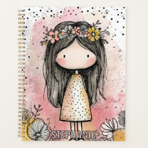 Agenda Menina Caprichosa Aquarela com Acentos Florais (9)