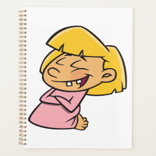 Agenda Menina de Desenho Animado Feliz Rindo