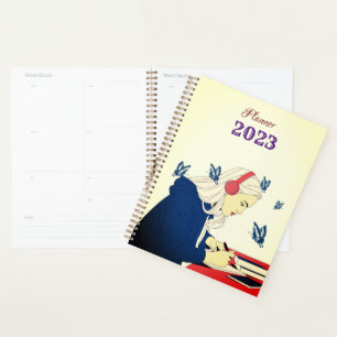 Agenda Menina envolvida em estudos Planner 2024