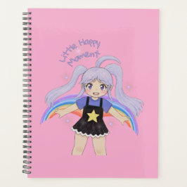 Agenda Menina Feliz Ilustração Desenhada à Mão – Pequena