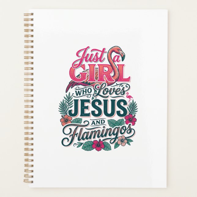Agenda Menina Flamingo Cristã Vintage (Frente)