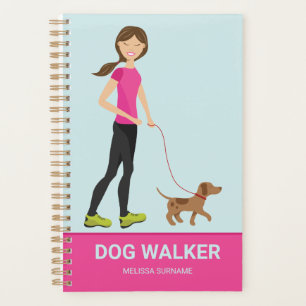 Agenda Menina Fofa E Um Cachorro Marrom - Passeador de Ca