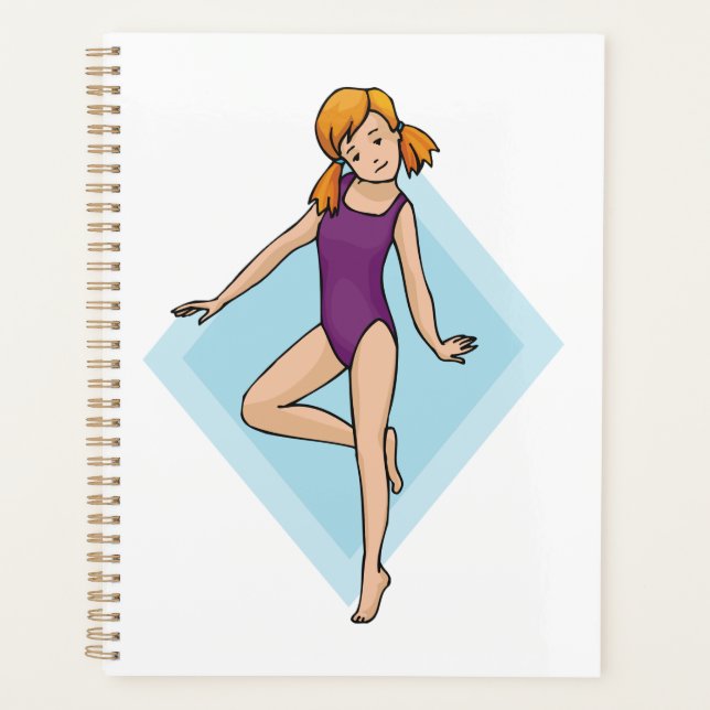 Agenda Menina Ginasta em Leotardo Roxo (Frente)