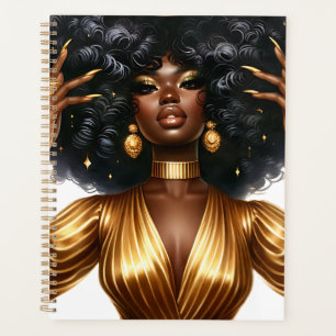 Agenda Menina negra melanina castanha da pele