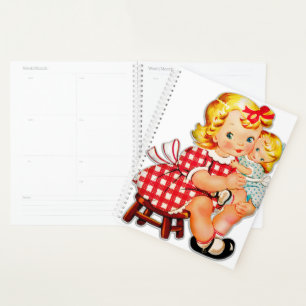 Agenda Menina retro vintage boneca criança