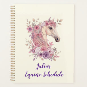 Agenda Meninas Lindos Cavalos Floral Pastel Cavalo