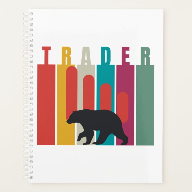 Agenda Mercado baixista | Trader | Design simples (Frente)