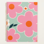 Agenda Mercado da Flor Madrid Arte Floral Rosa Verde Lara<br><div class="desc">Arte Floral - Flores Impressão - Rosa,  Laranja e Mint Verde.</div>