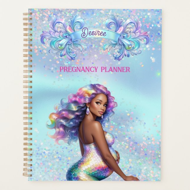 Agenda Mermaid Mãe Personalizada Gravidez (Frente)