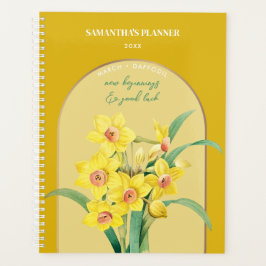 Agenda Mês de Marcha de Nascimento Personalizado Daffodil