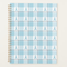 Mesothelioma Cancer Awareness Plaid Light Blue