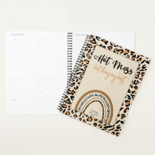 Agenda Mess Quente Citando Giry Leopard Imprime o Planead