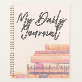 Agenda "Meu Diário" | Pilha de Livros Antigos & Cozy