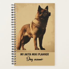 Agenda Meu Nome de Cachorro Personalizado Akita Portrait
