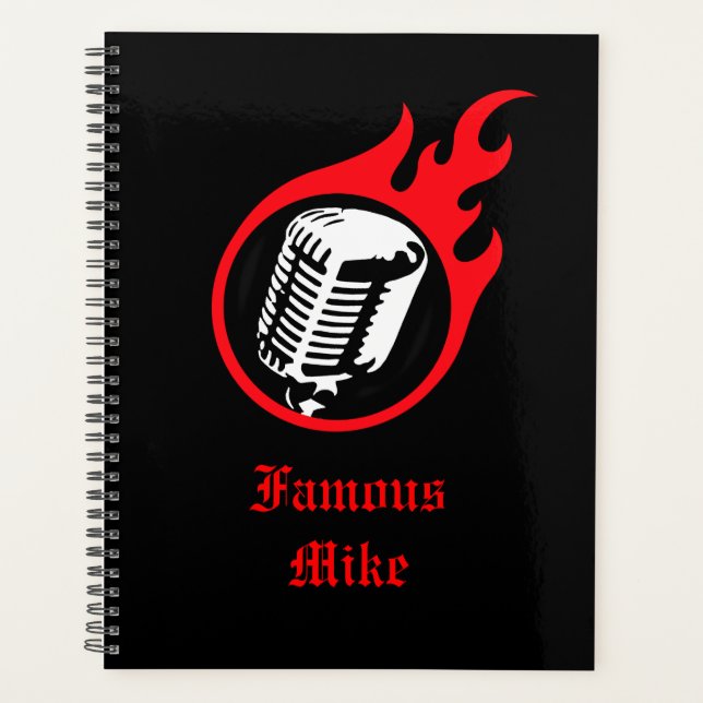 Agenda Microfone de Flaming Personalizado (Frente)