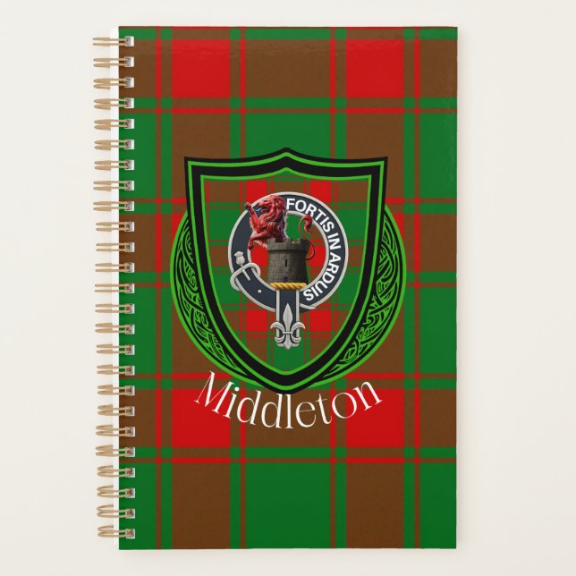 Agenda Middleton Scottish Clan Tartan & Crest (Frente)