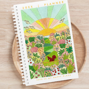 Agenda Minha ilustração do Esquilo do Jardim do Lugar Fel