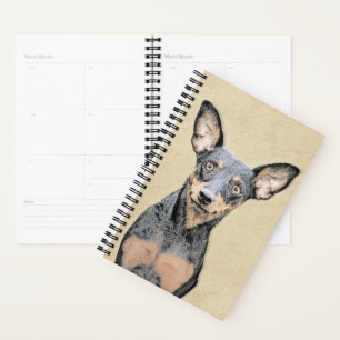 Agenda Miniatura Pinscher Pintando Bela Arte Original de