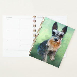Agenda Miniatura Schnauzer Cão Cachorro - Pintura de Cura