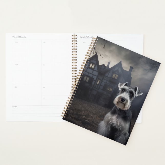 Agenda Miniature Schnauzer Halloween Assustador (Exibição)