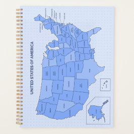 Agenda Minimal Blue United States Map Illustration