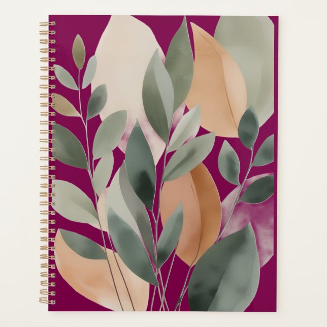 Agenda Minimal Botanical Leaf Pattern  (Frente)