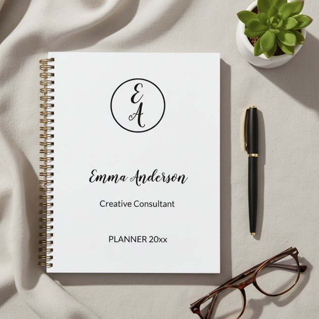 Agenda Minimal Modern Professional Monogram (Criador carregado)
