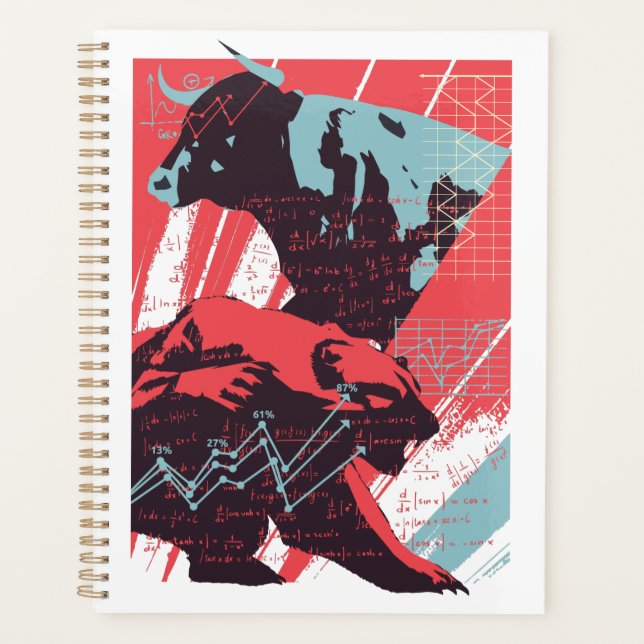 Agenda Minimal Stock Market Bull Bear Chart (Frente)