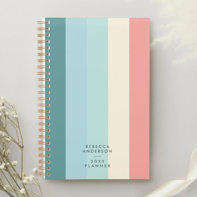 Agenda Minimalist Modern Chic Pastel Rainbow Cute (Criador carregado)