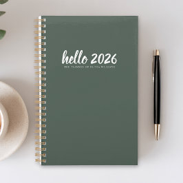 Agenda Minimalista Hello 2026 GreenPlanner