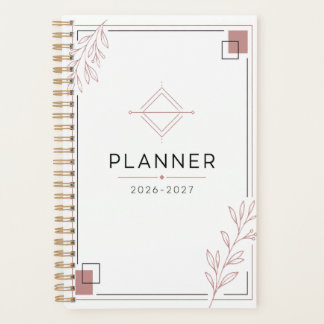 Agenda Minimalista Moderno Rosa Empoeirado Acadêmico Pers