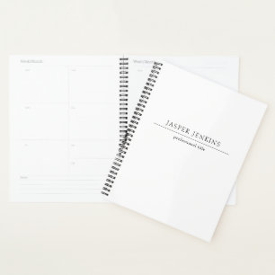 Agenda Minimalista Preto e Branco Moderno